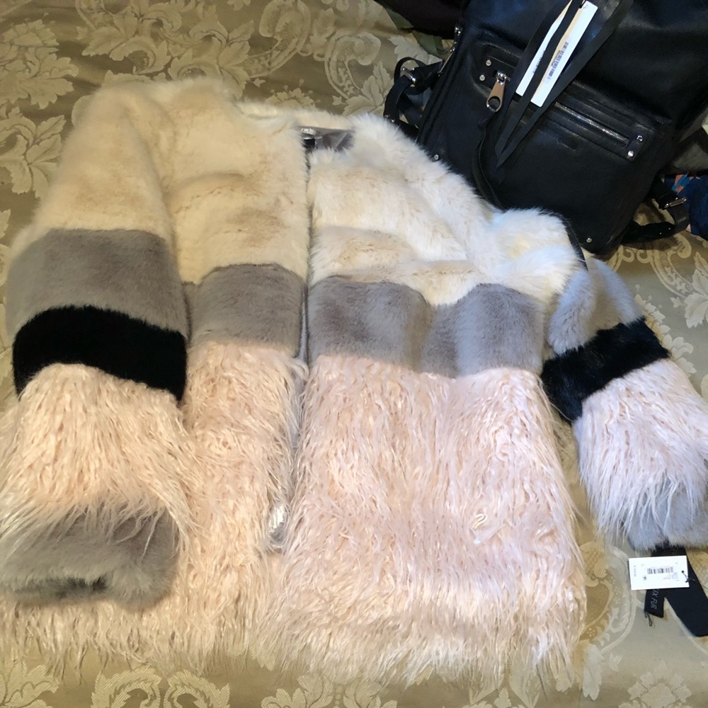 Faux fur Tri color Jacket